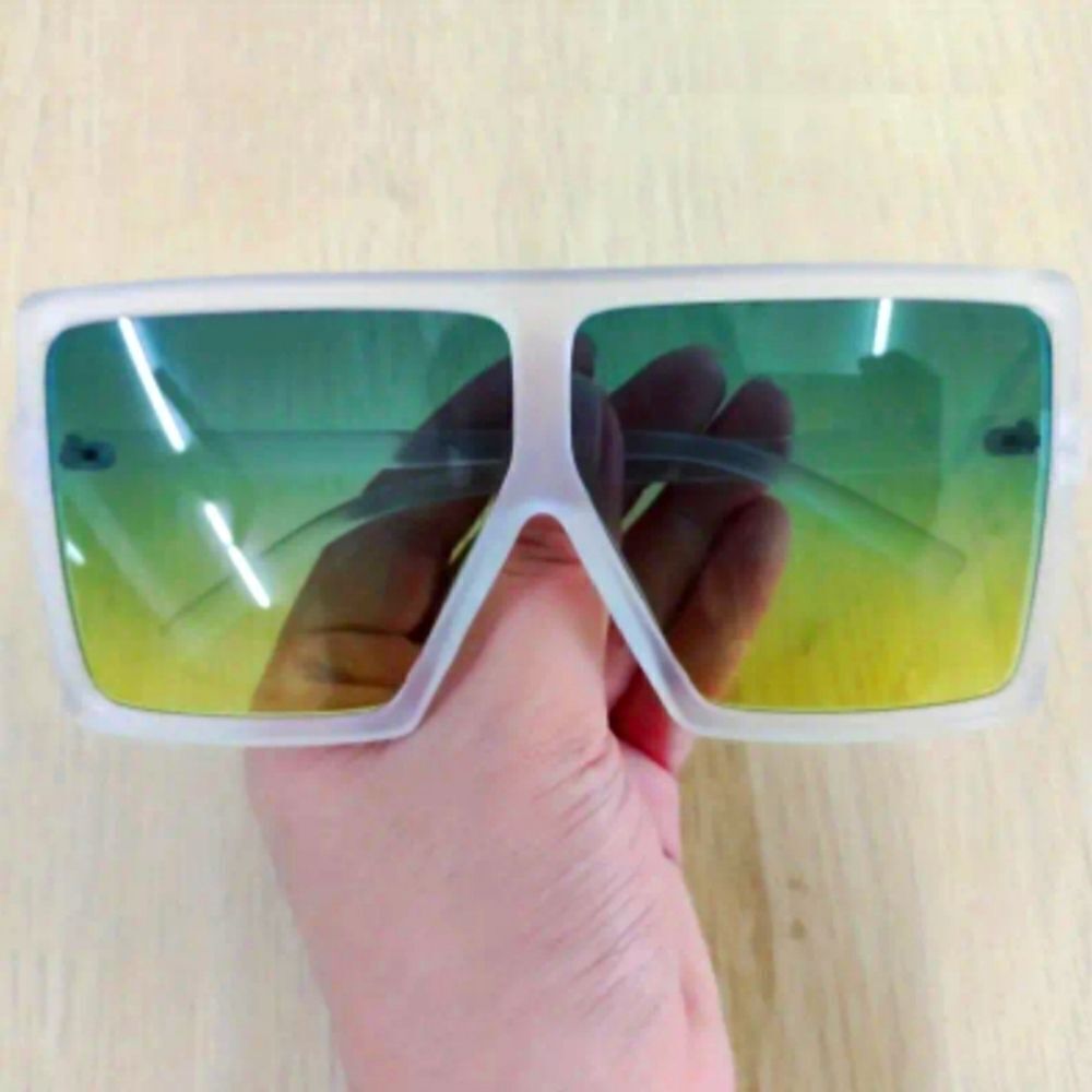 Unisex Square Multi Colored Oversized shield framed sunglasses